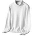 thumbnail image 2 of Women's Mock Neck Solid Color Sweater, Fleece Lined Winter Pullover, Warm Knitted Top, Thick Casual Autumn Winter Sweater, Loose Fit Turtleneck White XXXXXL, 2 of 6