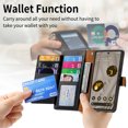 thumbnail image 4 of Feishell for Google Pixel 7 Case,RFID Blocking Wallet Case for Women Men,Premium PU Leather Credit Card Holder Zipper Pocket Magnetic Buckle Flip Kickstand Phone Case with Wrist Strap,Black, 4 of 10