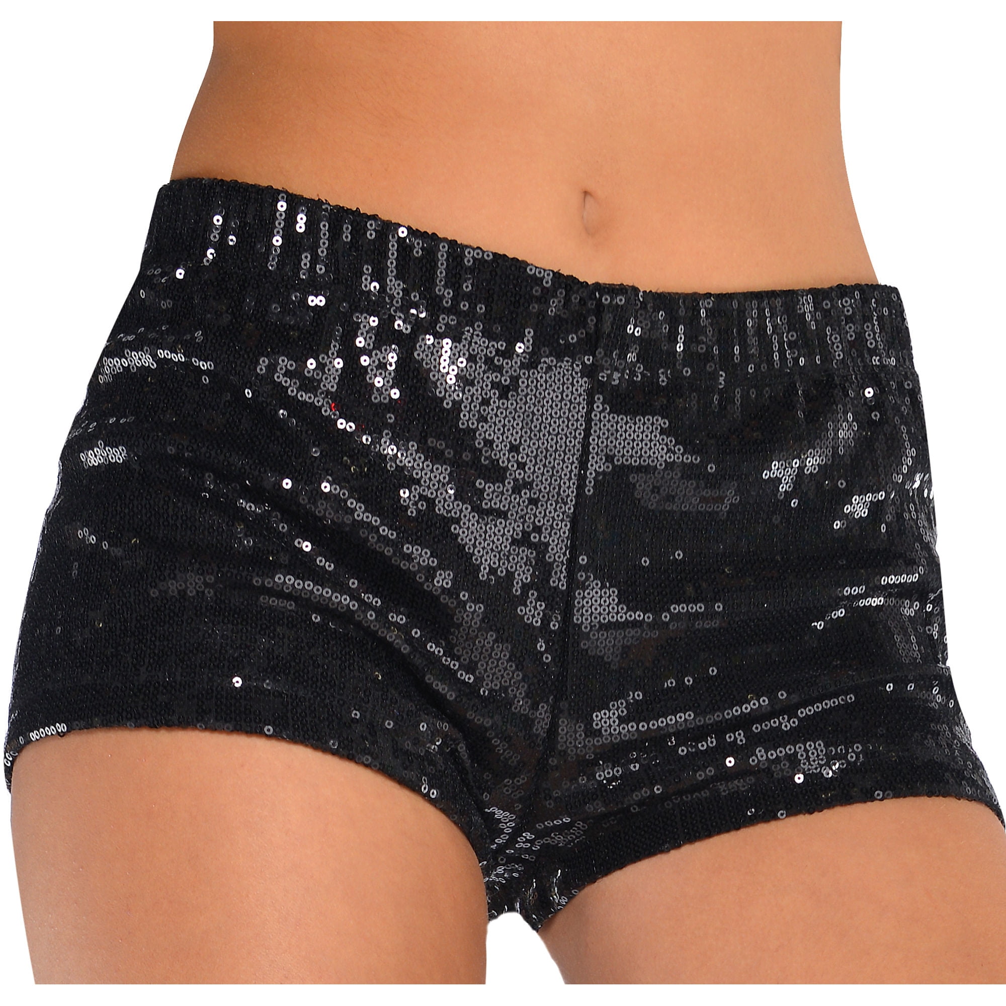 Womens black sequin shorts Clearance