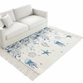 thumbnail image 4 of Blue Coastal Area Rug 3'x5',Summer Eucalyptus Leaves Beach Ocean Starfish Nautical Woven Cotton Tassels Kitchen Rugs,Non Slip Indoor Door Mat Throw Carpet for Entryway Living Room Laundry Room, 4 of 9