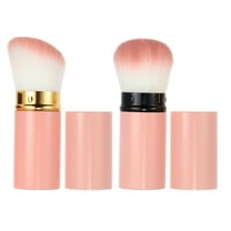 Unique Bargains 2 Pcs Makeup Brush Kit Travel Retractable Angled Makeup Brush Eye Defining Brush Highlight Brush Pink