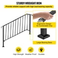 thumbnail image 5 of BENTISM Iron Handrail Picket 4 or 5 Steps Stair Railing Hand Rail for Outdoor, 5 of 10