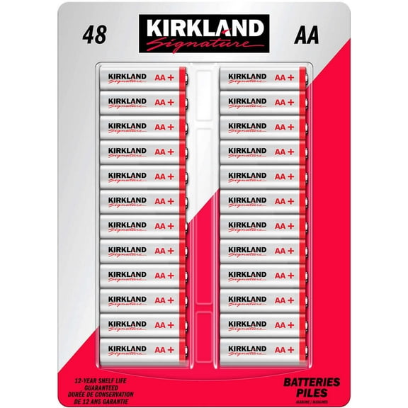 Kirkland Signature Alkaline AA Plus Batteries, 48 Count