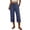 Dark Blue, variant on High-Waist Cropped Cargo Pants for Womens - Drawstring & Large Patch Pockets, Summer & Beach Essential for Women's Casual & Street Style White XXL