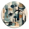 thumbnail image 2 of Designart "Quiet Depths in Blue and Orange" Minimalism Round Metal Art, 2 of 5