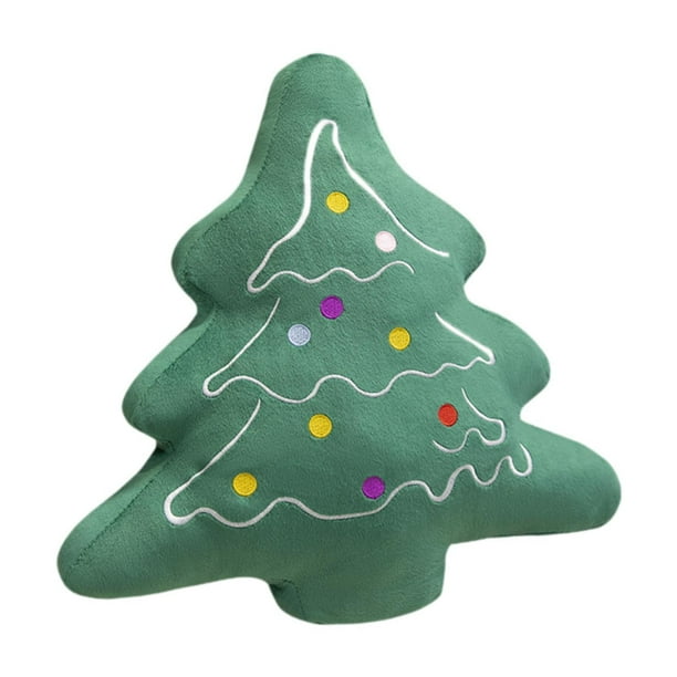 almohada de árbol de Navidad,Almohada de árbol de Navidad,almohada de peluche,juguete,Cojín suave de peluche con forma de árbol de Navidad decorativo,Sofá verde sofá cama decoración sala
