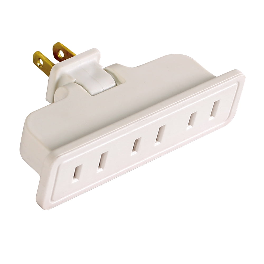 Hyper Tough 3 Outlet Swivel Adapter White, for Indoor Use Only