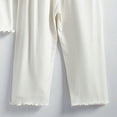 thumbnail image 6 of Girls' Spring And Summer Solid Color Ice Silk Home Clothes Set Ice Silk Long Pants Round Neck Long Sleeve Long Pants Set Home Clothes Sizes 0-14, 6 of 7
