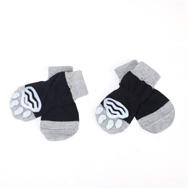 ZHAOCHENG pares de calcetines antideslizantes para perros y gatos - para proteger las patas de las mascotas y el suelo interior, con almohadillas de goma, adecuados para perros y gatos pequeños o gran