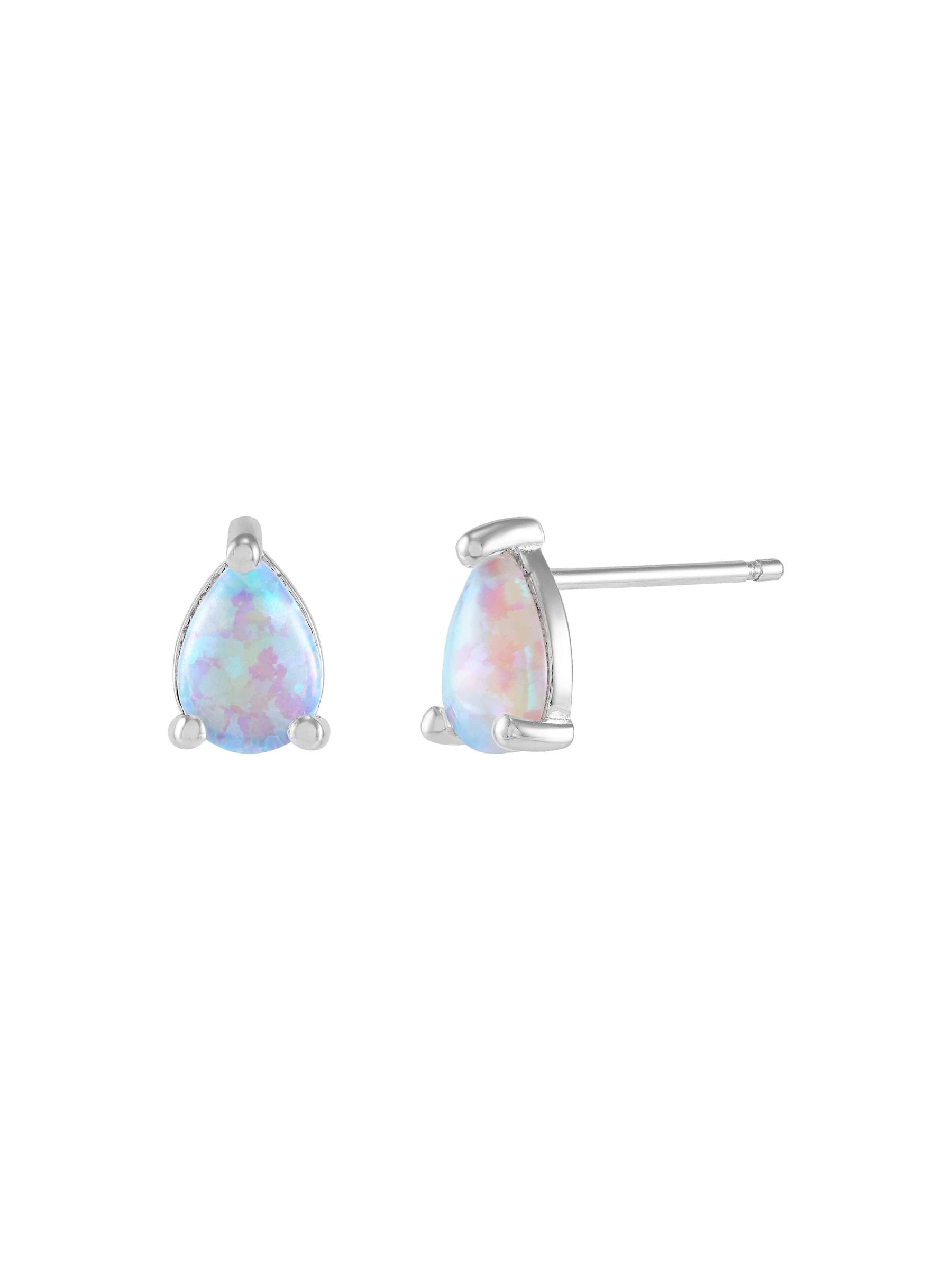 4mm Lab Created Opal Cat Studs Earrings 925 Sterling Silver Girls Womens Jewelry 