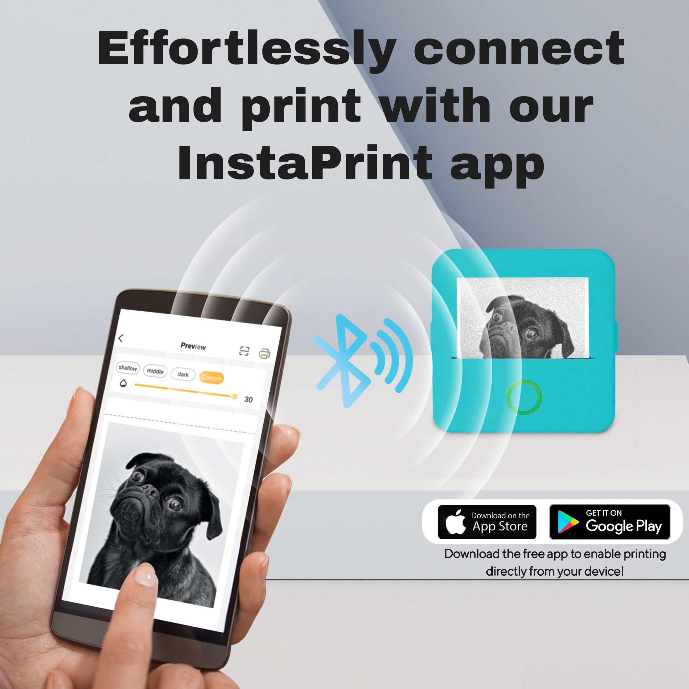 Core Innovations CTP500 Bluetooth Mini Portable Inkless Thermal Printer & Label Maker + Paper, Android & iOS (Teal)