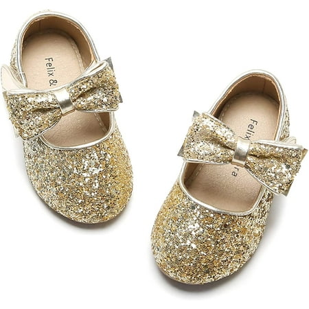 

Toddler Flower Girl Dress Shoes - Girl Ballet Flats Party School Shoes Wedding
