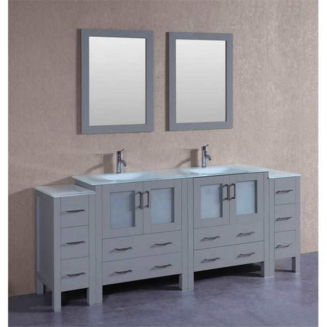 Mercury Import Group AGR230EWGU2S 84 in. Bosconi Double Vanity Set - Gray