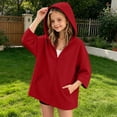 thumbnail image 5 of Jalioing Teen Girls Zip Up Hoodies Fashion Loose Solid Long Sleeve Hooded Jacket Casual Basic Fall Outerwear with Pocket, 5 of 6