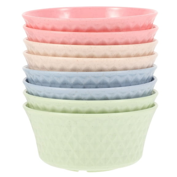 TAILTOSS Plastic Bowl Easy to Clean Pink for Soup 8Pcs 4.5In
