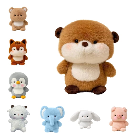 Wizlet Beaver Plush Cute Plush Doll Figurine, Small Stuffed Animal Toy Desk Companion Decor Ornament for Home Desktop Decoration