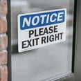 thumbnail image 4 of Please Exit Right OSHA Notice Vinyl Decal Label 7 Inch x 5 Inch - 5 Pack, 4 of 6