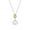 Green and White, variant on Sterling Silver with 14mm Shell Pearl, Natural Choice Of Gemstone and White Topaz Drop Pendant with 18" Chain