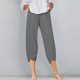 thumbnail image 1 of ICHUANYI Clearance Fashion Women Summer Casual Loose Pockest Elastic Waist Trousers Capris Pants(Gray, S) ICHUANYI WER2023080916548, 1 of 5