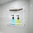 thumbnail image 2 of Estante de almacenamiento de aluminio para baño, estante de almacenamiento de baño de pared de aluminio de doble capa, estante de almacenamiento para secador de pelo, solución innovadora, 2 of 8