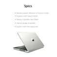 thumbnail image 3 of HP 14 Laptop, Intel Celeron N4000, 4GB SDRAM, 64GB eMMC, Office 365 Personal 1-year (A $70 value included for free), Natural Silver, 3 of 7