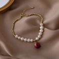 thumbnail image 1 of Collar con colgante de flor de Rosa seca dulce para mujer, cadena de perlas de agua dulce, joyería de encanto, regalo de novia, nueva moda 2022, 1 of 4