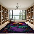 thumbnail image 2 of ODIKA 9'x12' Washable Area Rug Halloween Eerie Spooky Bats Gothic Skull Frame for Great Room, Indoor Concept, Large Living Low Pile, Flatwoven, 2 of 7