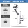 thumbnail image 3 of Cerypsa Rotated Bathroom Faucet 360 Degrees Smart LED Digital Display 3-Modes Sprayer Chrome, 3 of 9