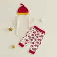 thumbnail image 6 of Staki Newborn Baby Boy Summer Coming Home Outfit Letter Print Short Sleeve Romper Jumpsuit and Pants 3Pcs Clothes 6M 9M 12M Beige,0-3 Months, 6 of 7