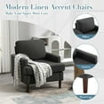 thumbnail image 4 of YOUDENOVA Modern Accent Chair Set of 2, Mid-Century Living Room Chair Linen Armchair with Wood Legs, Upholstered Cushion Small Sofa Chair Lounge Chair for Bedroom, Grey, 4 of 6