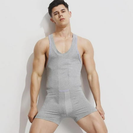 

QWZNDZGR Sexy Leotard Undershirt Men Sport GYM Hot bodysuit body stocking sexy jumpsuit wresting Undershirts shaper men club jumpsuit