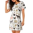 thumbnail image 2 of Sikiie Farm Animals Print Women's Short-sleeved Nightdress, Round Neck Pullover Nightdress Pajamas Summer Home Wear, 2 of 6