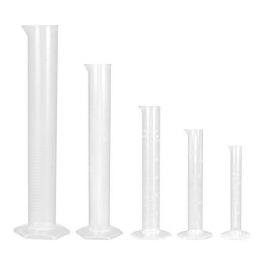 BESTOMZ 5 Pcs Cylindre de Mesure Transparent en Plastique Gradué Tubes de Test Scientifique 10ml/25ml/50ml/100ml/250ml