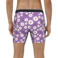 thumbnail image 4 of Xecao Daisies Flowers Print Boxer Briefs for Men's Stretch Moisture-Wicking Underwear, Mid-Rise Classics breathable fabric, 4 of 7