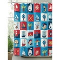 thumbnail image 2 of Shower Curtain, Lighthouse Ship Anchor Cartoon Style Washable Shower Curtain with Hooks Bath Decor Fabric Shower Curtains for Bathroom, Hotel, Stalls, Bathtubs, 66x72 Inch, 2 of 6