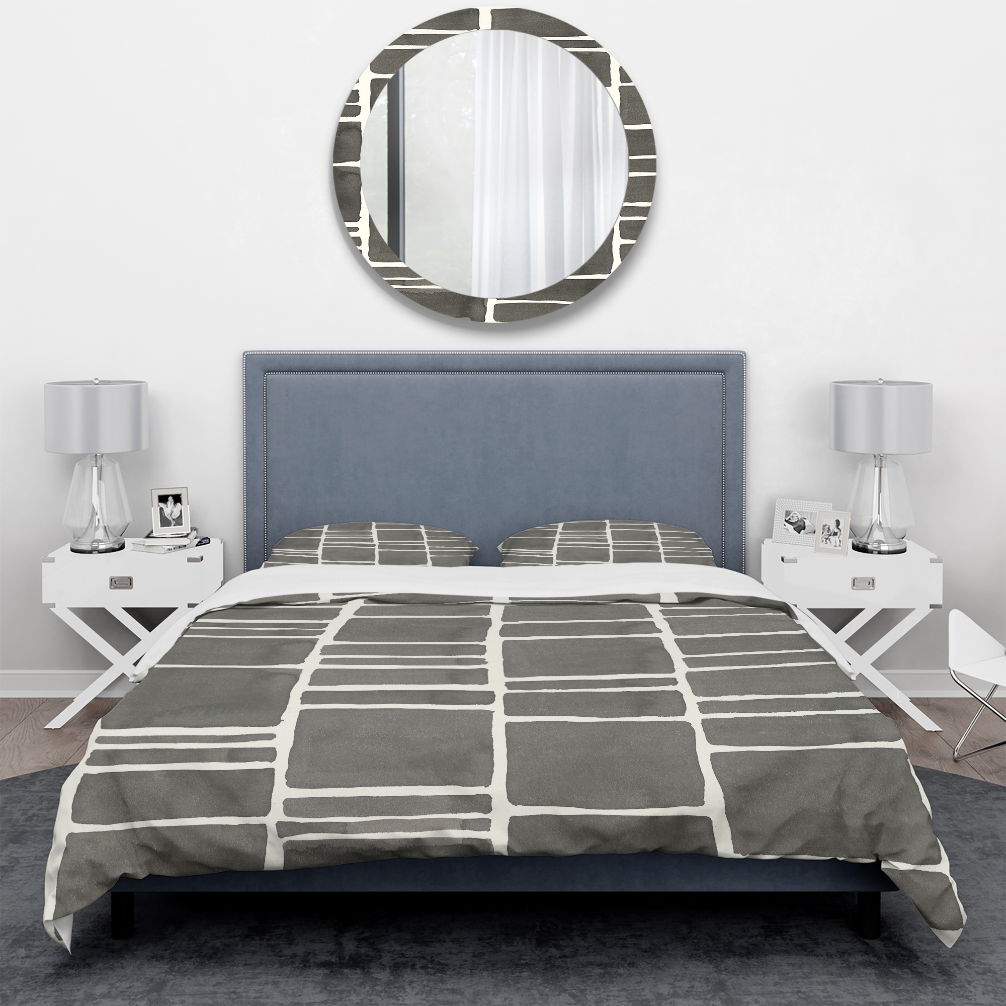 Designart 'Minimalist Graphics IV' Geometric Duvet Cover Set