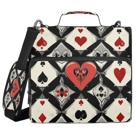 YAZAOO Zipper Binder trapper keeper Documents Organized Design Heart Of The Game Printed