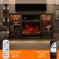 thumbnail image 5 of FAGAGA 59" Electric Fireplaces TV Stands with Charging Station for TVs Up To 70'', LED Entertainment Centers,Dark Rustic Oak, 5 of 8
