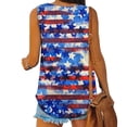 thumbnail image 4 of JGTDBPO Independence Day T-Shirt For Women Plus Size Summer Tank Tops In Red White And Blue Stylish Top Women Short Sleeveless V-Neck Independence Day Loose T-Shirt Blouse Tops Vest, 4 of 5