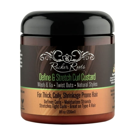 Rucker Roots GTC Define & Stretch Curl Custard, Moisturizing, 8oz, All Hair Type, Unisex