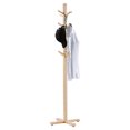 thumbnail image 3 of Coat Rack, Oxkers Coat Rack Stand Wood, Super Easy Assembly, Free Standing Coat Rack with 3 Tiers, 12 Hooks and 4 Stable Feet, Coat Hanger Stand for Home Office Hall Entryway, 3 of 14