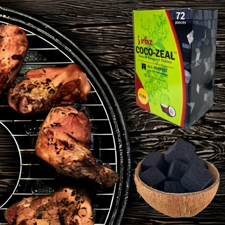 Irfaz 1 box Coco-Zeal Charcoals 72 Cubes Coals Natural