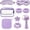 Purple, variant on 9Pcs Spa Headband Wristband Set,with Hair Clips,Hair Tie,Sleep Eye Mask,Facial Cleansing Brush,Clear Toiletry Bag for Washing Face Skin Care Puffy Makeup,Pink