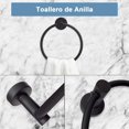 thumbnail image 4 of Juego de Accesorios de Baño 12 Piezas, Toalleros de Anillo + Toalleros de Barra + Portarrollos para Papel + Ganchos para Toallas + Soporte para Esponja Adhesivo (Negro), 4 of 4