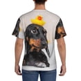 thumbnail image 3 of Vsdgher Dachshund Sitting in Bathtub Print Men's Dry Fit Mesh Athletic Shirts Moisture Wicking Tennis T-Shirt Tops, 3 of 9