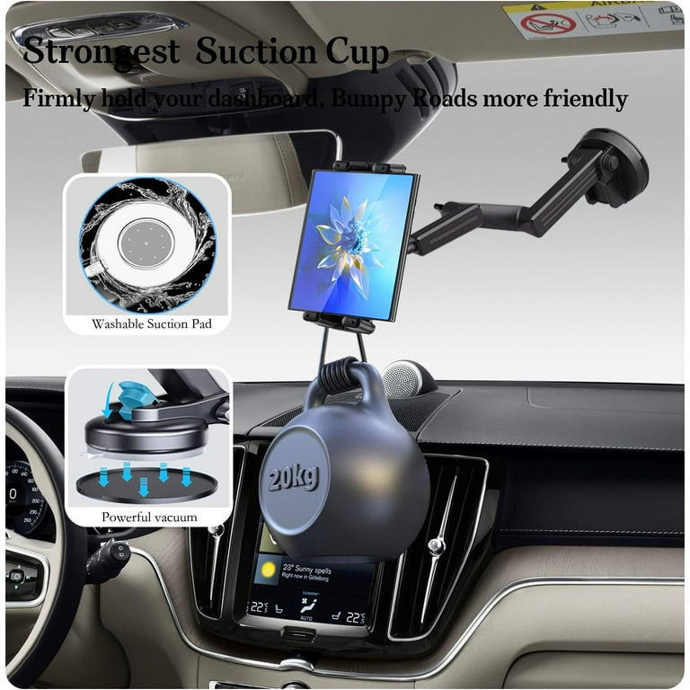 Ipad Car Holder EXSHOW Windshield Car Tablet Mount, Window