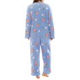 thumbnail image 4 of WTXUE Winter Flannel Pajama Sets for Women Coral Fleece Cute Printed Long Sleeve Nightwear Top and Loose Pants Warm Loungewear Soft Sleepwears Blue L, 4 of 5