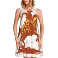 thumbnail image 1 of Easygdp Vintage Cowboy On A Bronco Horse para Vestido Transpirable de Mujer, Vestido Suelto de Manga Corta con Pliegues y Bolsillos para el Verano, 1 of 7
