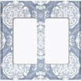 thumbnail image 6 of Metal Light Switch Plate Cover Mandala Gray White Floral Pattern Damask MDL077, 6 of 13