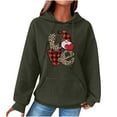 thumbnail image 4 of Hoodies for Women Graphic Heart Print Cute Long Sleeve Waffle Drawstring Pullover Spring Fall Sweatshirts with Pockets(Black,XXXL), 4 of 5